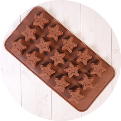 Форма для шоколада силиконовая Звездное небо 20*10см 15ячеек 630043