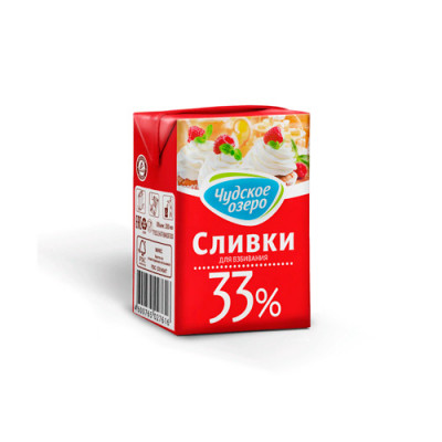 Сливки"Чудское озеро" 33% (0,2л)