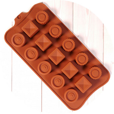Форма для шоколада силиконовая Конфетный набор 20*10см 15 ячеек 630039