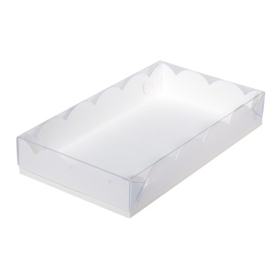 Упаковка под пряник 200*120*40 белая с окном крышка пластиковая /дно картонное