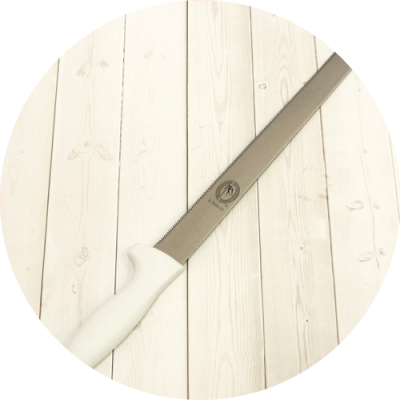 Нож для бисквита 30см мелкие зубчики, пласт. ручка 602022